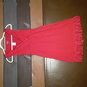 Bump In The Night Small/P Adorable Red/pink Sleeveless Nightgown